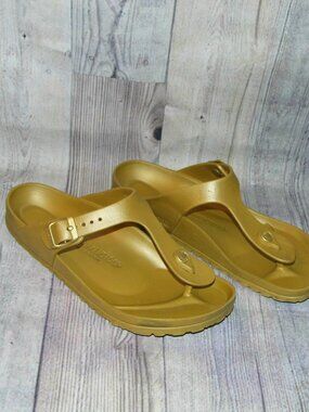 BIRKENSTOCK Gizeh Eva Gold Sandals Womens Size 8 (EU 39)